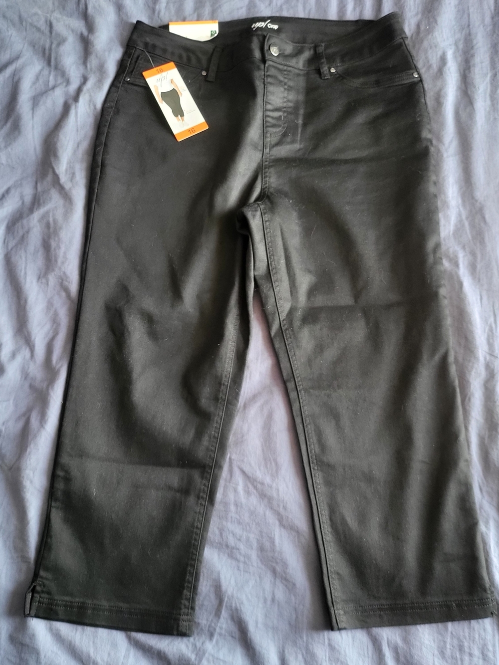 UP! Black Pull-up Cropped Ankle Pants